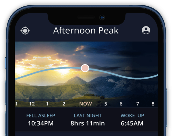 Get your circadian rhythm each day to identify your morning peak, afternoon dip, afternoon peak, and other bodily rhythms