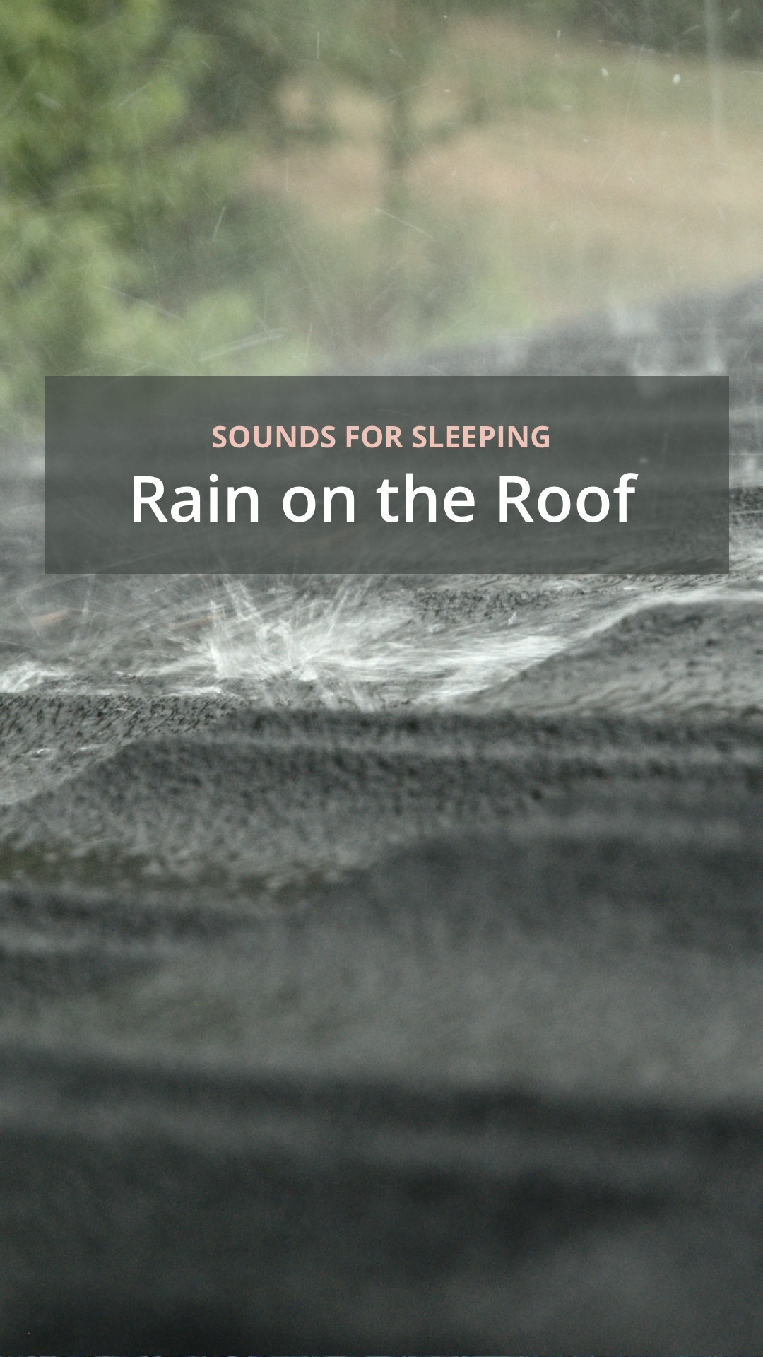 Rain on a tin roof sounds that can be found in SleepSpace and played during your 10-60 minute wind down or all throughout the night where this is an image of the relaxing sound of rain hitting on a roof.