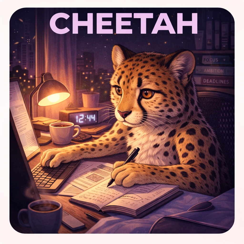 Cheetah sleep animal illustration