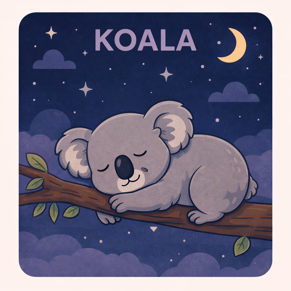 Koala sleep animal illustration representing long-sleep recovery needs