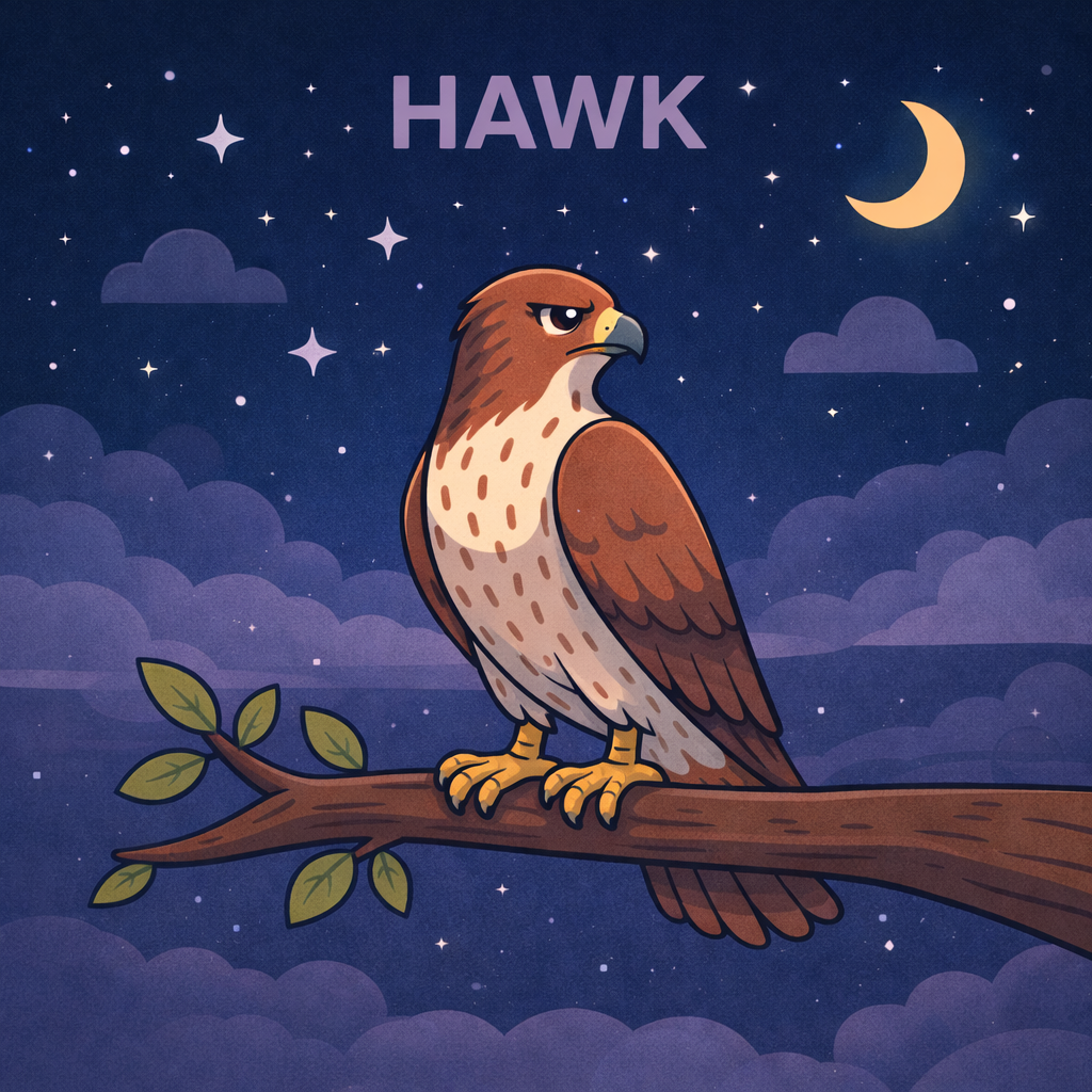 Hawk sleep animal illustration representing precision and performance
