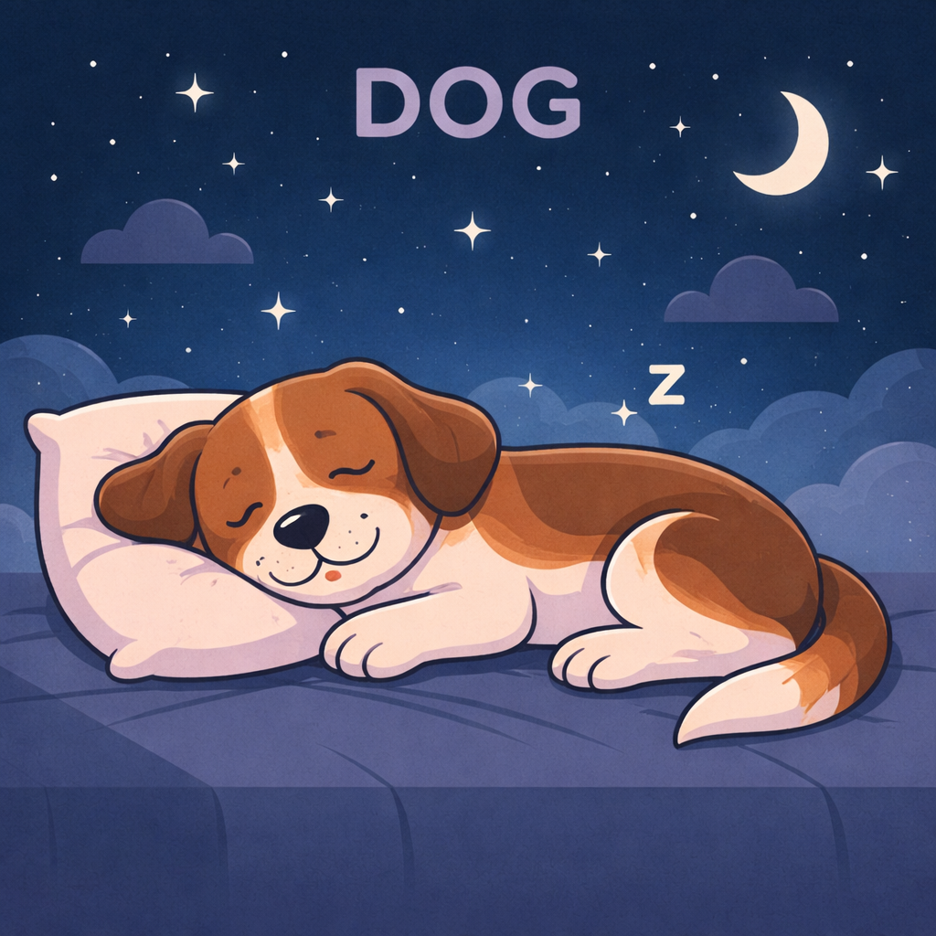 Dog sleep animal illustration representing flexible healthy sleep