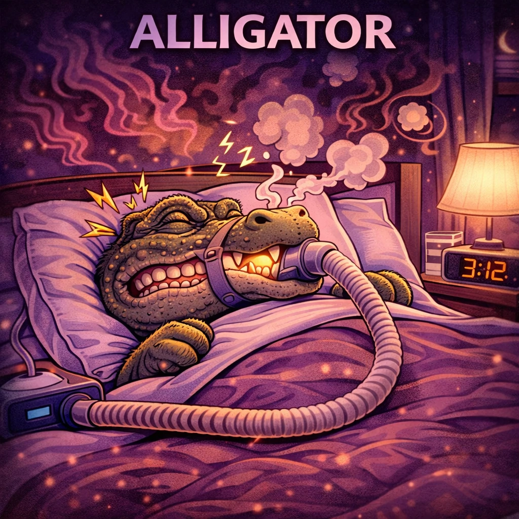 Alligator sleep animal illustration