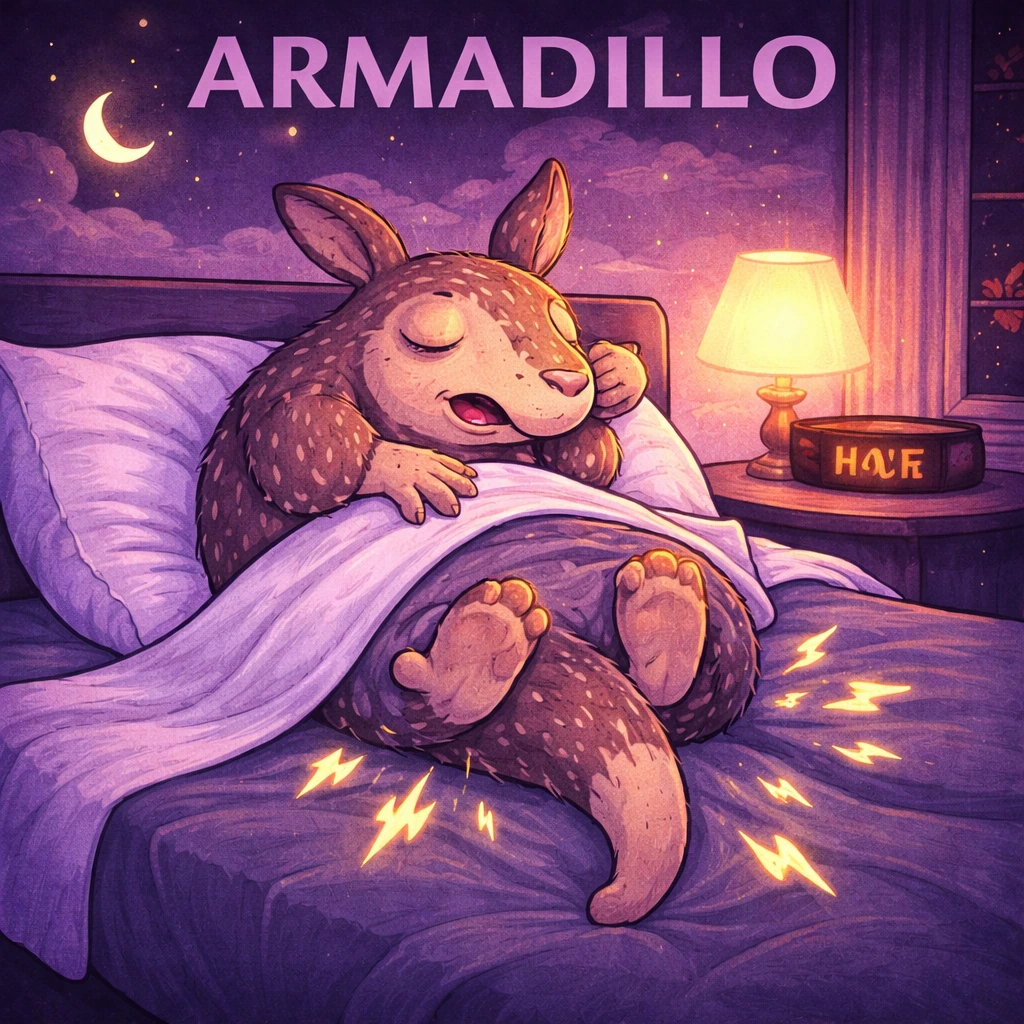 Armadillo sleep animal illustration
