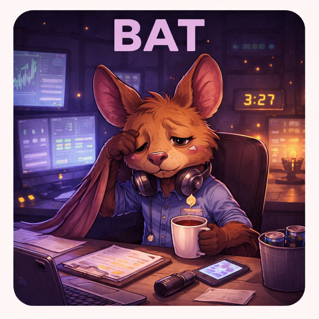 Bat sleep animal illustration