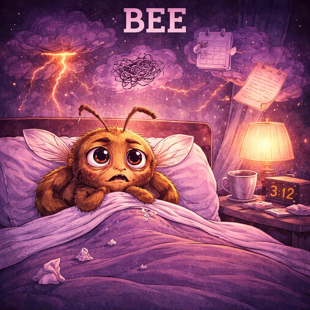 Bee sleep animal illustration