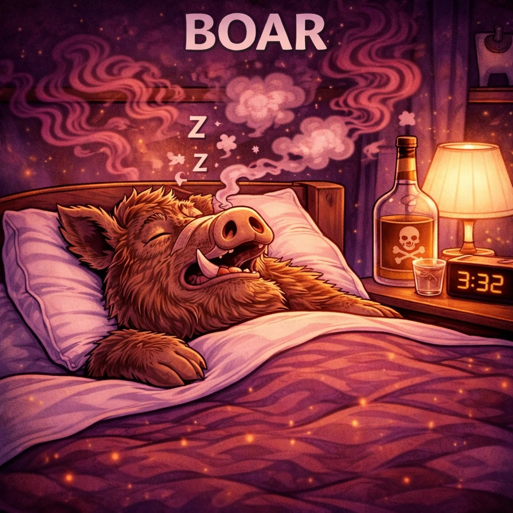 Boar sleep animal illustration