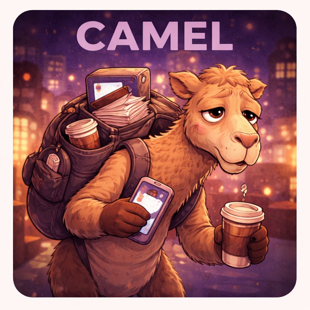 Camel sleep animal illustration