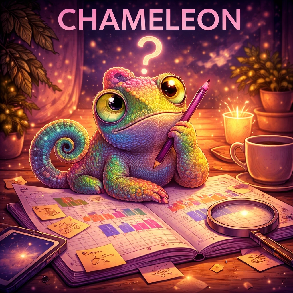 Chameleon sleep animal illustration