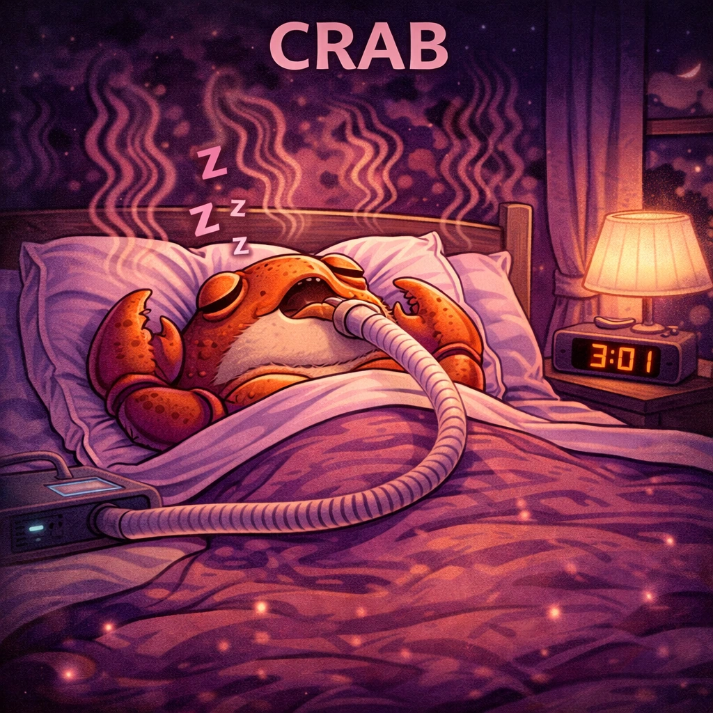 Crab sleep animal illustration