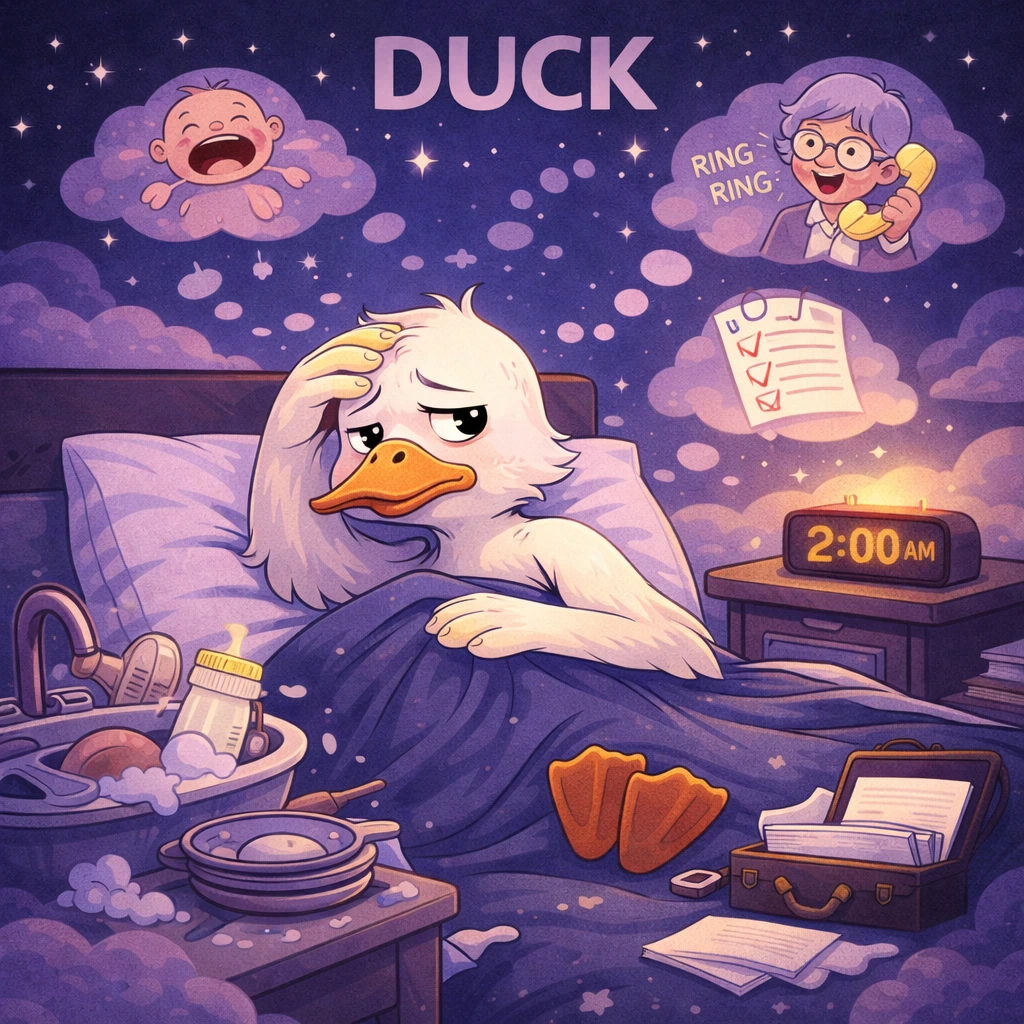 Duck sleep animal illustration