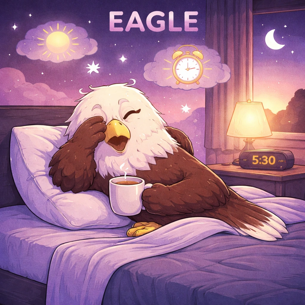 Eagle sleep animal illustration