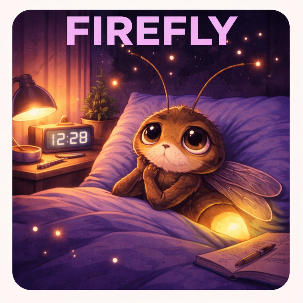 Firefly sleep animal illustration