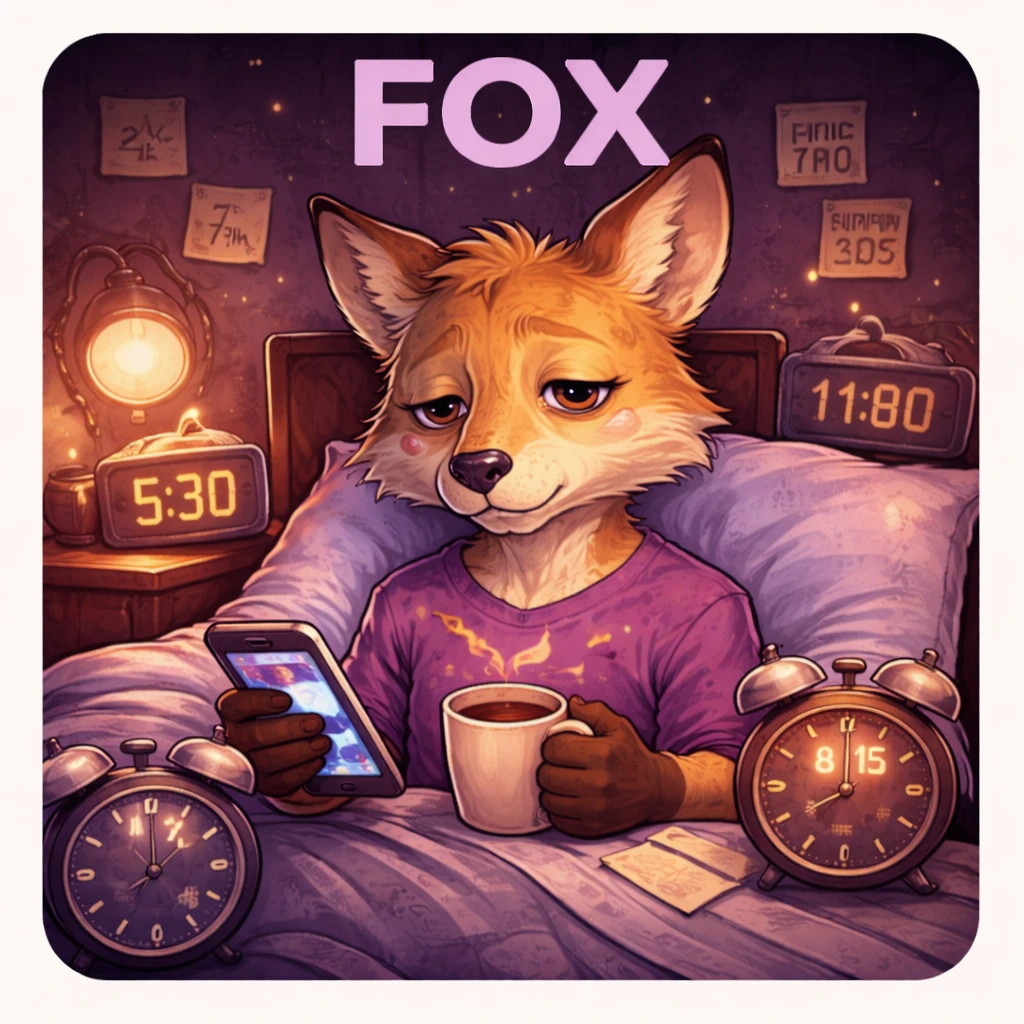 Fox sleep animal illustration