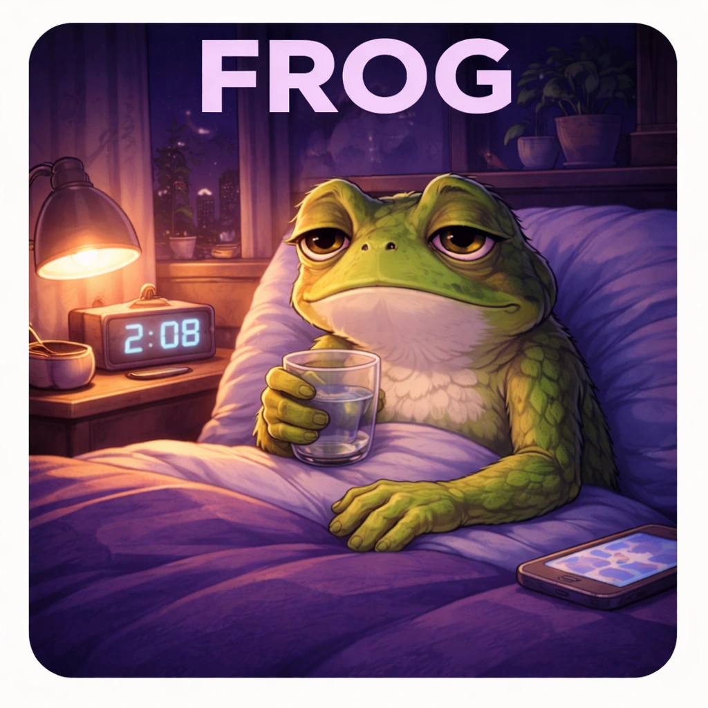 Frog sleep animal illustration