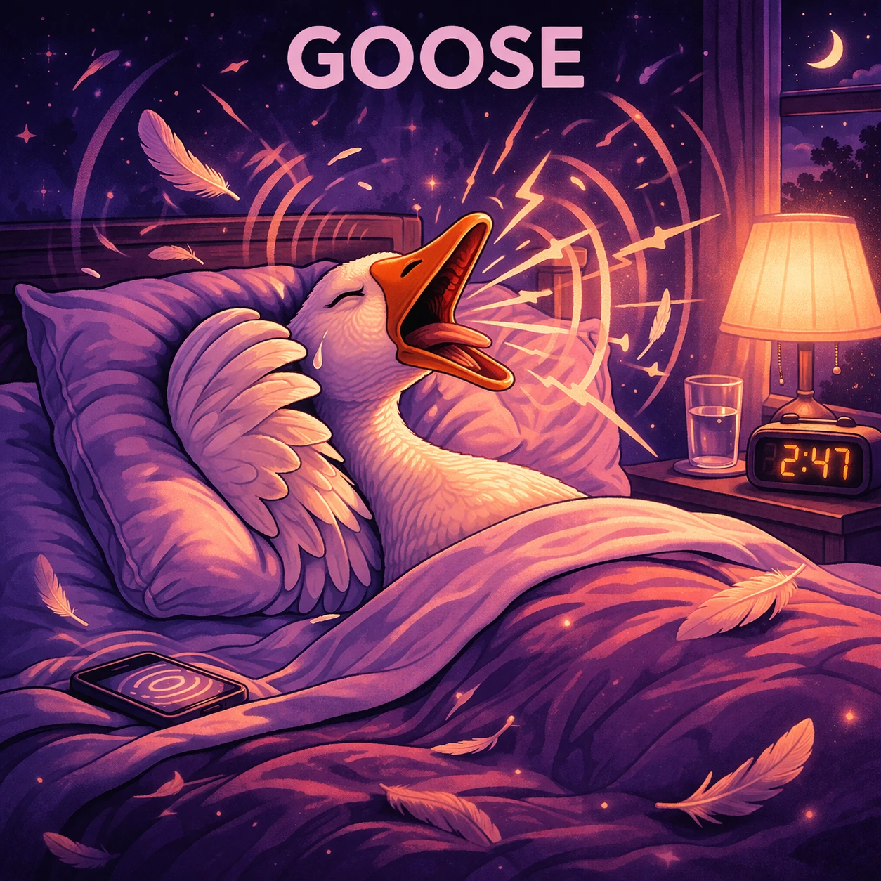 Goose sleep animal illustration