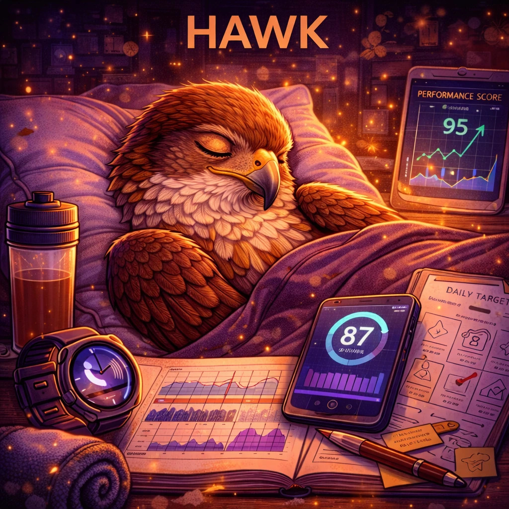 Hawk sleep animal illustration