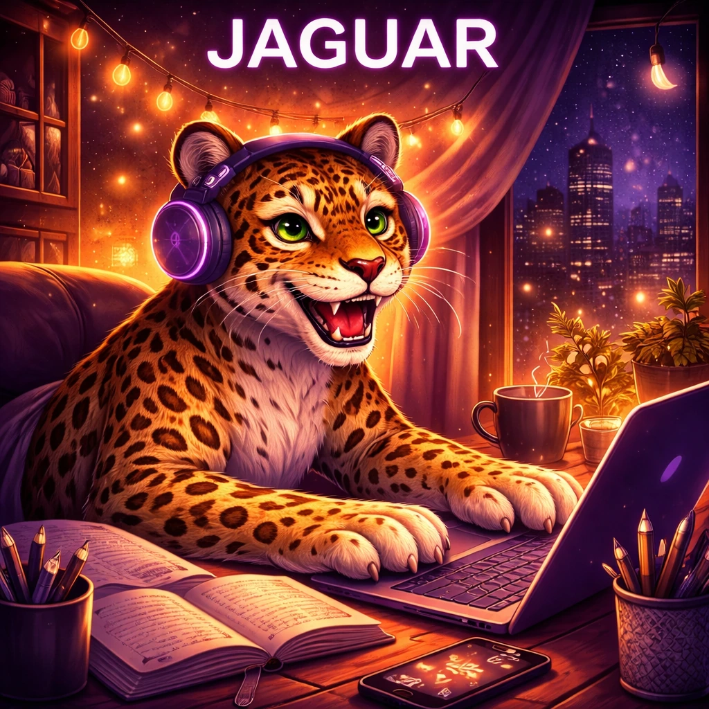 Jaguar sleep animal illustration