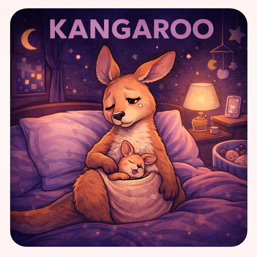 Kangaroo sleep animal illustration