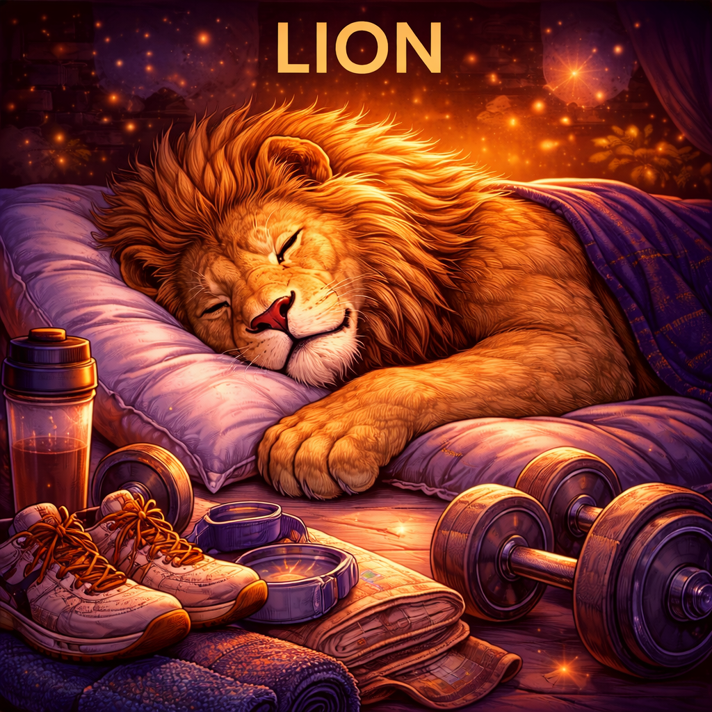 Lion sleep animal illustration
