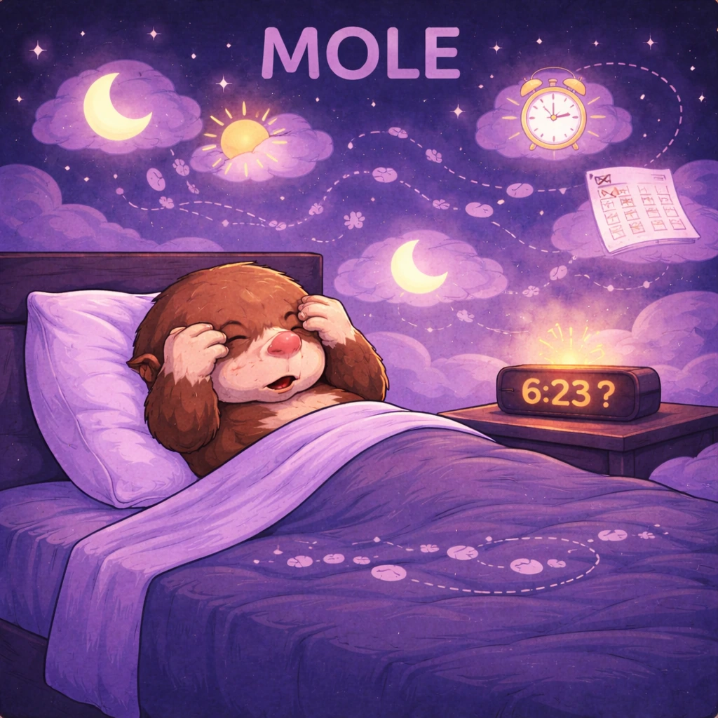 Mole sleep animal illustration