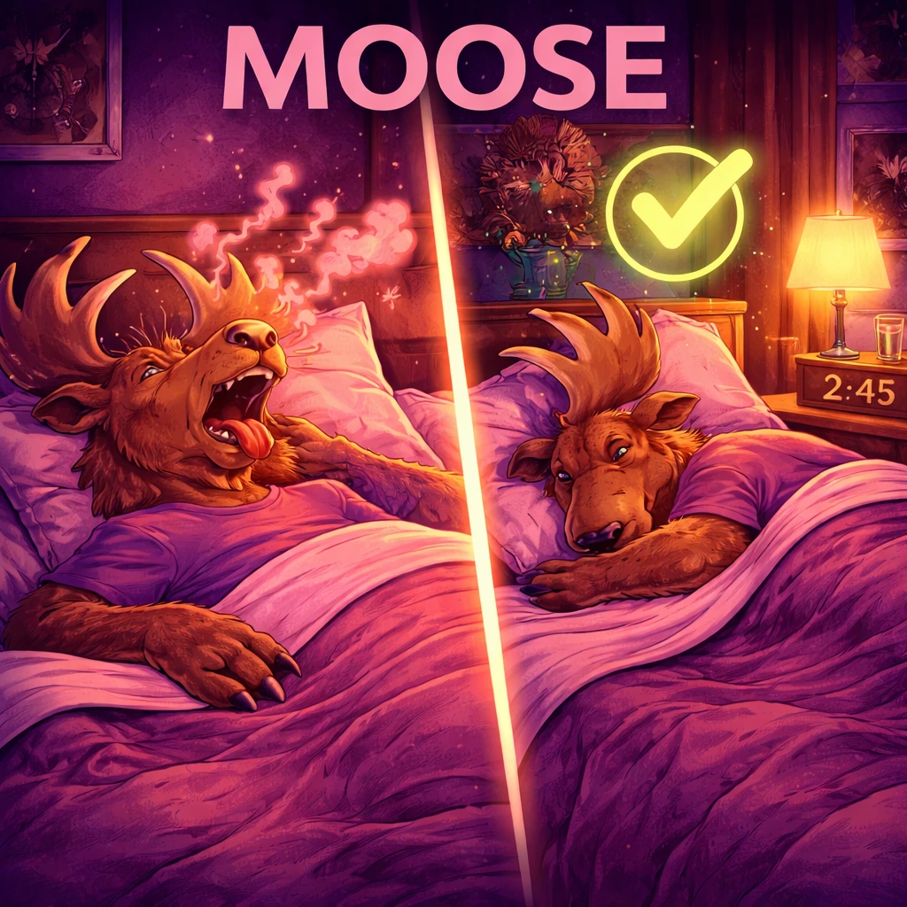 Moose sleep animal illustration