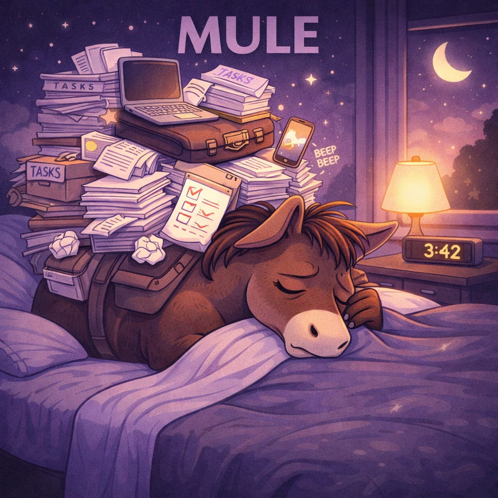 Mule sleep animal illustration