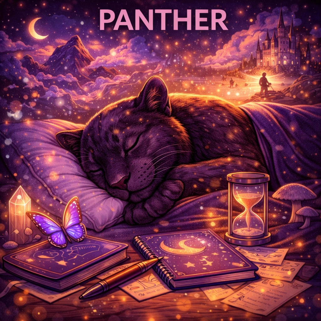Panther sleep animal illustration
