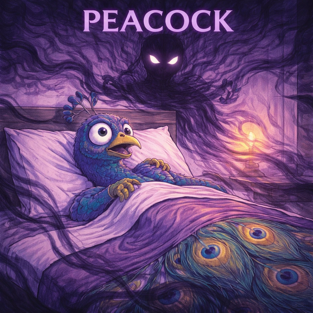 Peacock sleep animal illustration