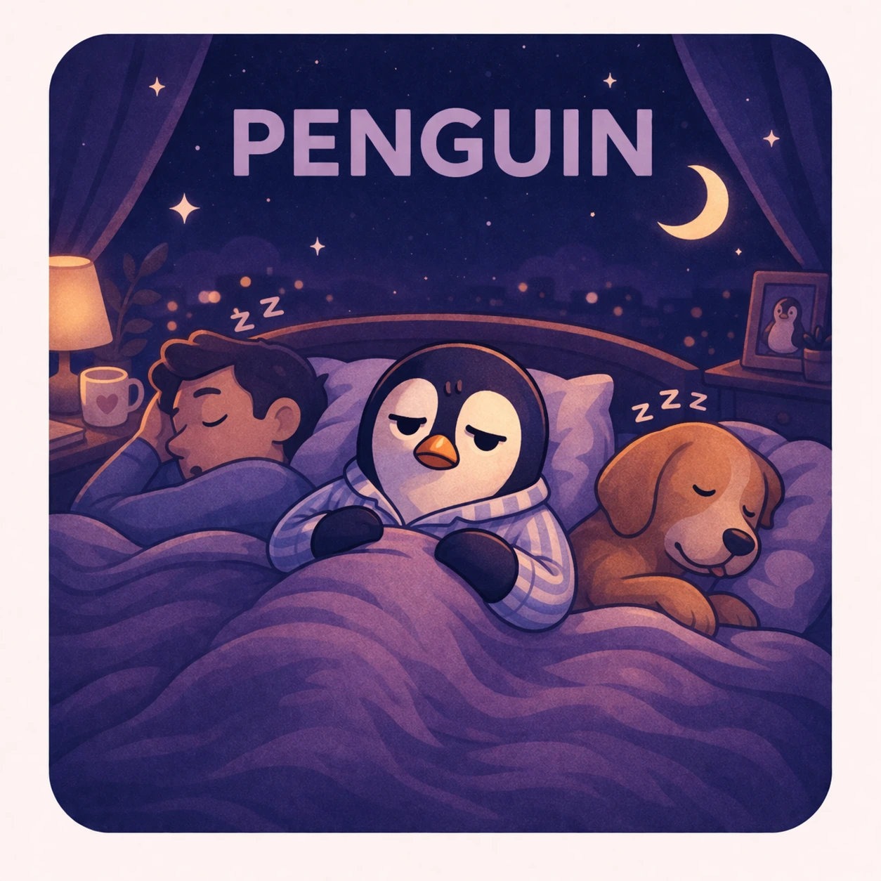 Penguin sleep animal illustration
