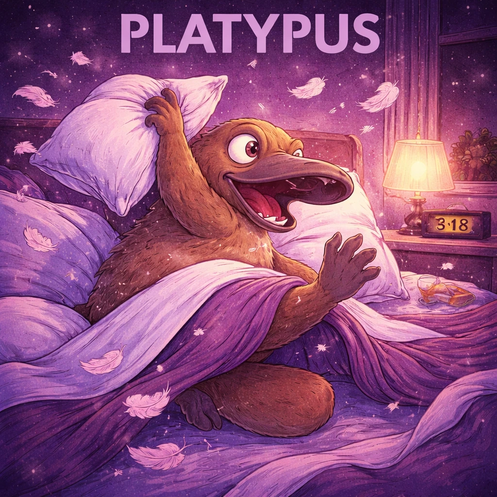 Platypus sleep animal illustration