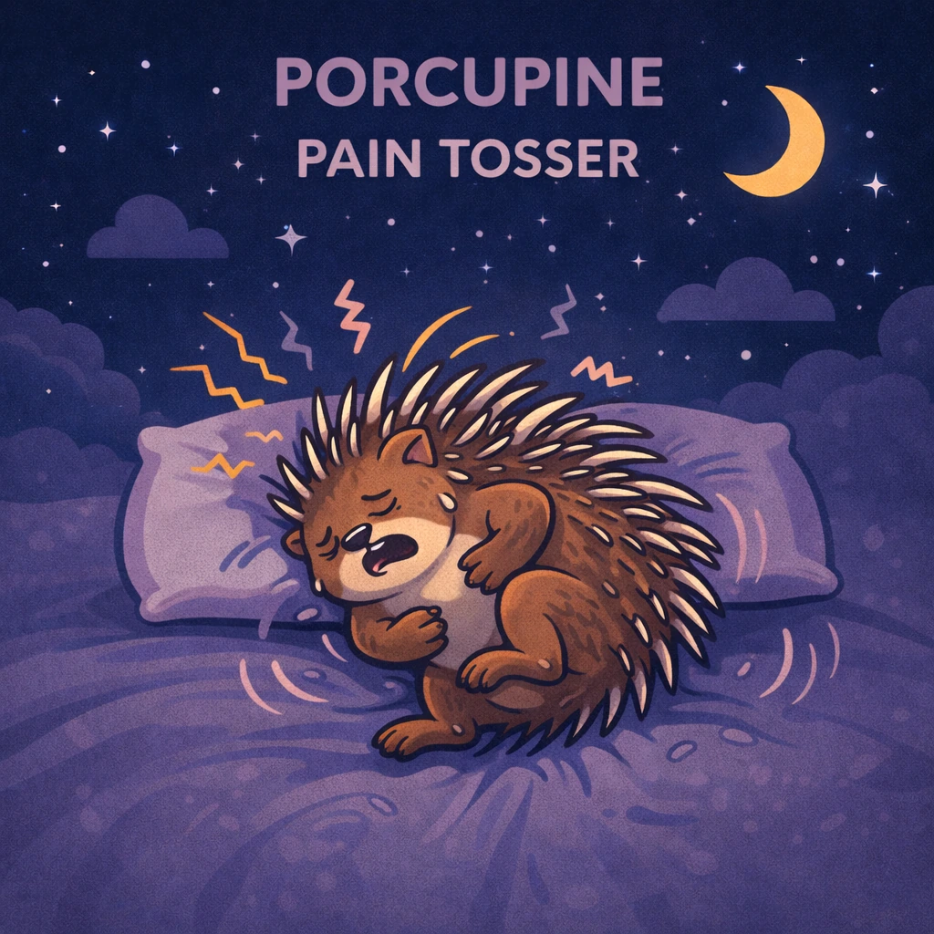 Porcupine sleep animal illustration