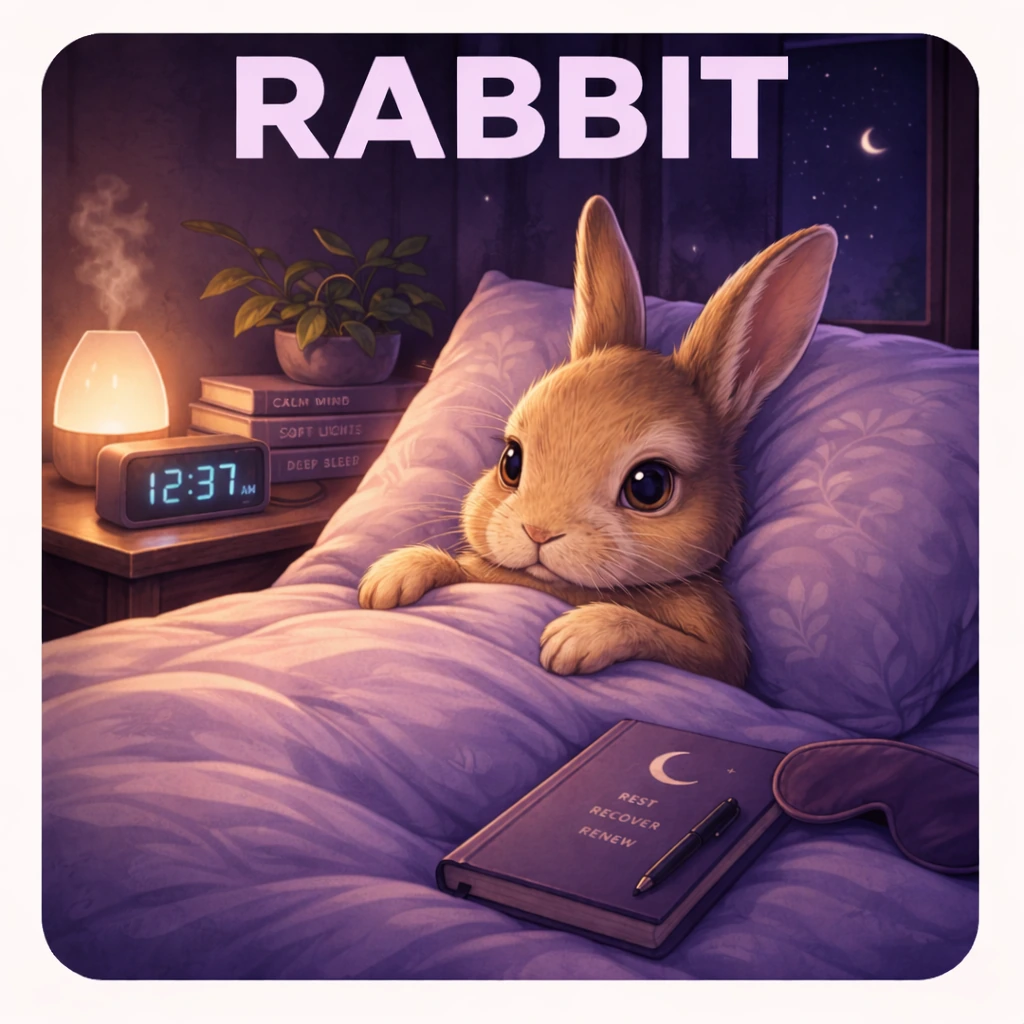 Rabbit sleep animal illustration