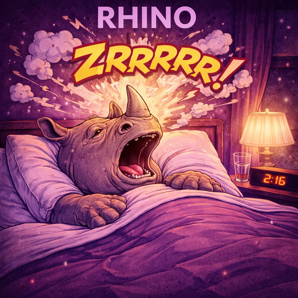 Rhino sleep animal illustration