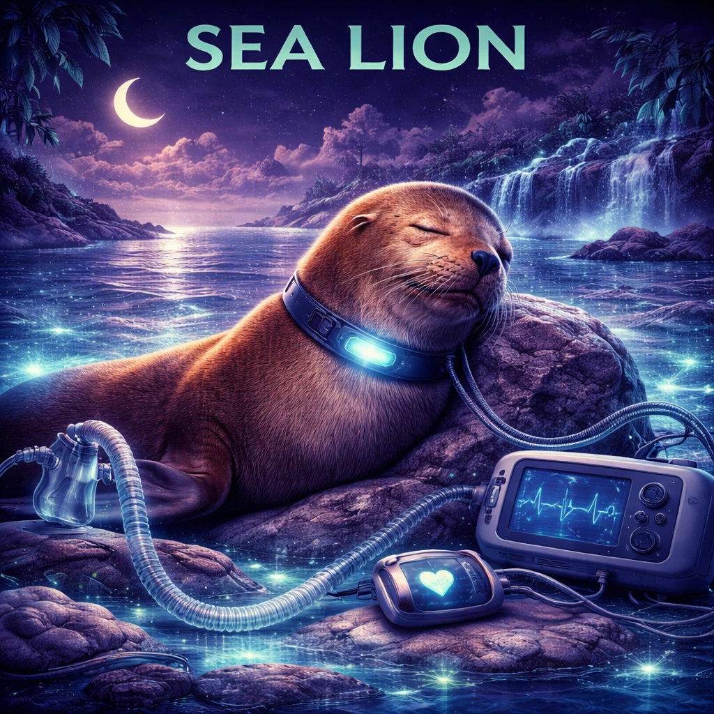 Sea Lion sleep animal illustration
