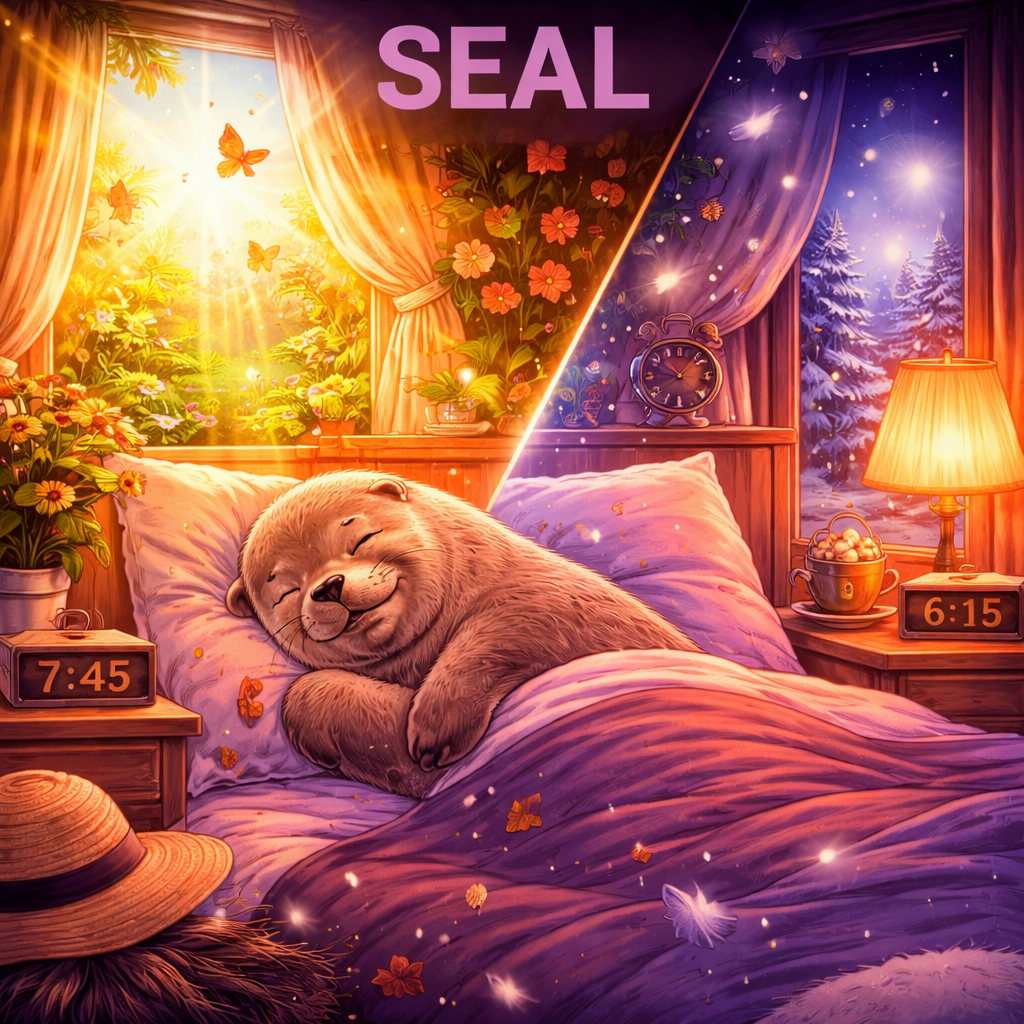 Seal sleep animal illustration