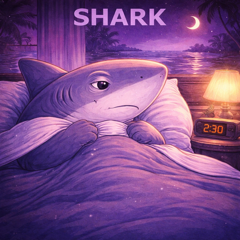 Shark sleep animal illustration