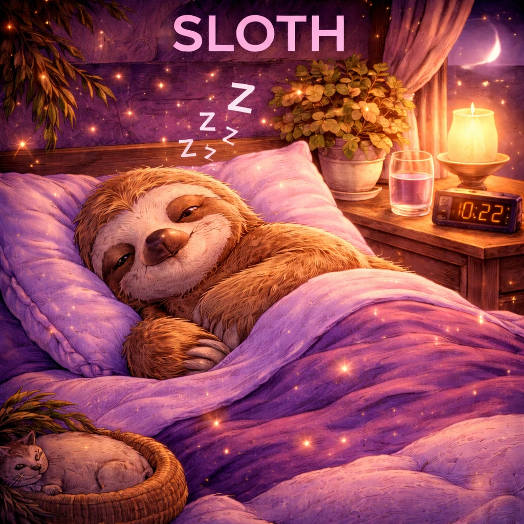 Sloth sleep animal illustration