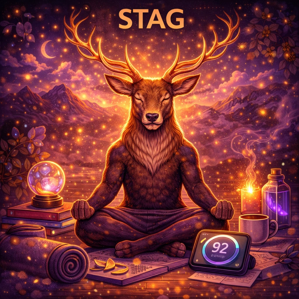 Stag sleep animal illustration