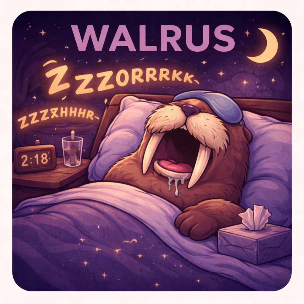 Walrus sleep animal illustration