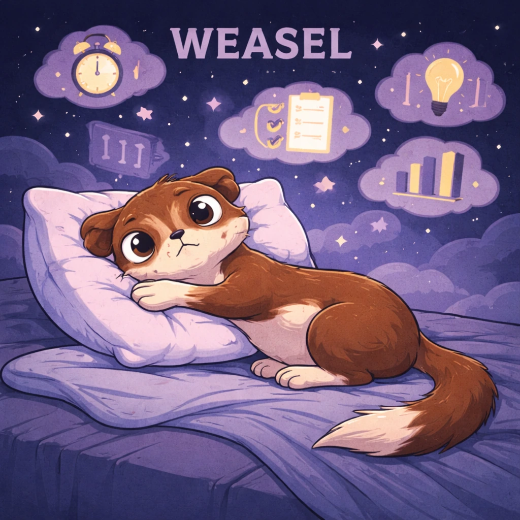 Weasel sleep animal illustration