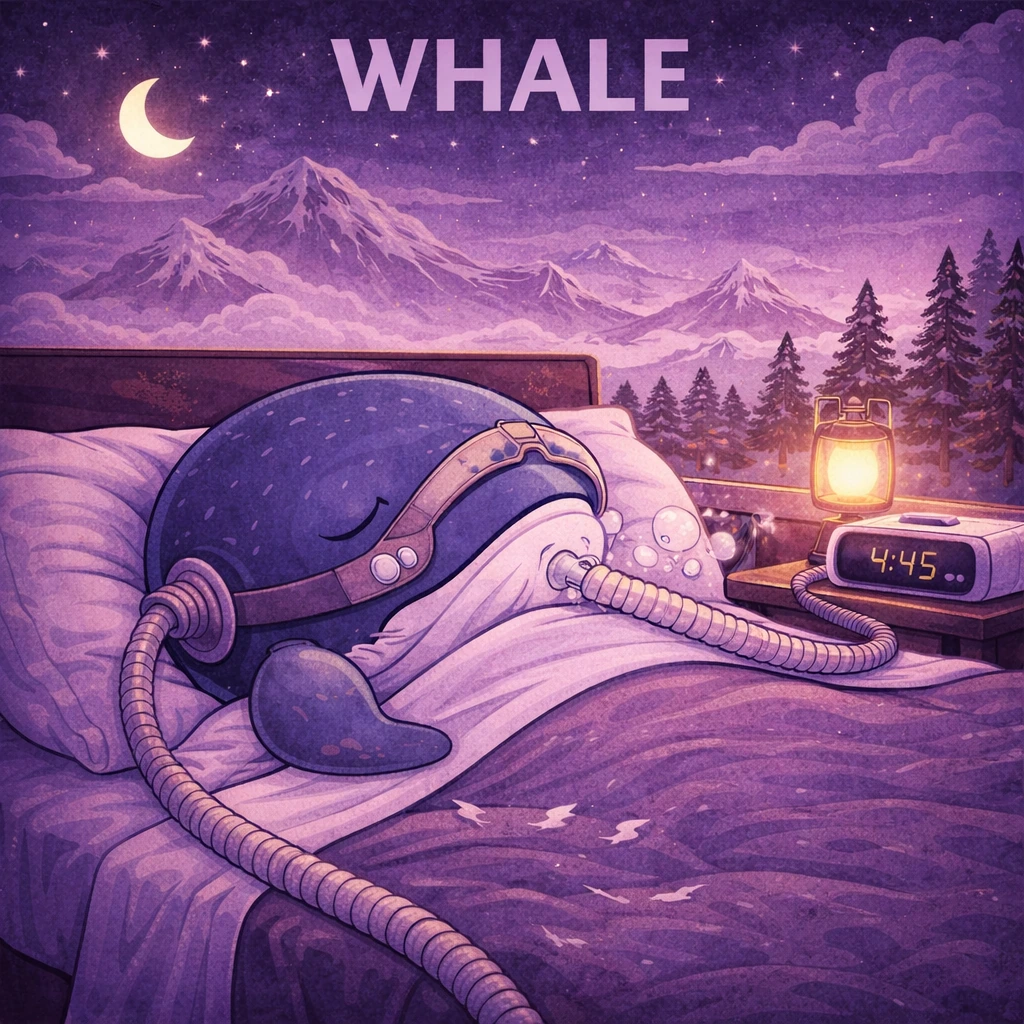 Whale sleep animal illustration