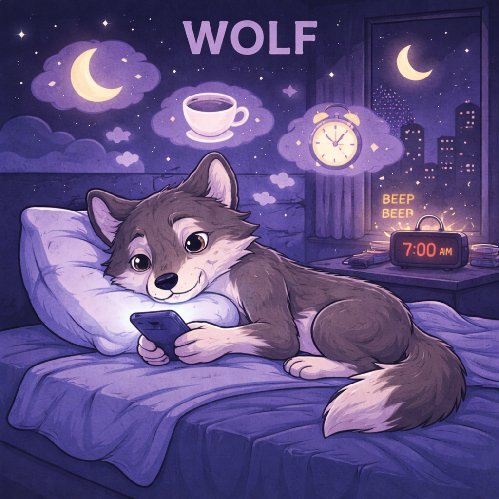 Wolf sleep animal illustration