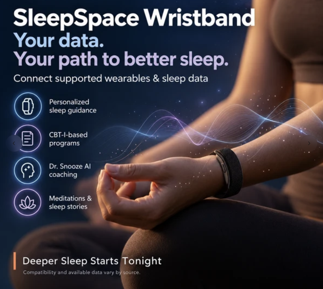 SleepSpace Band worn on a wrist